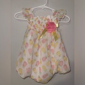Pineapple Pink and Yellow Baby Dress